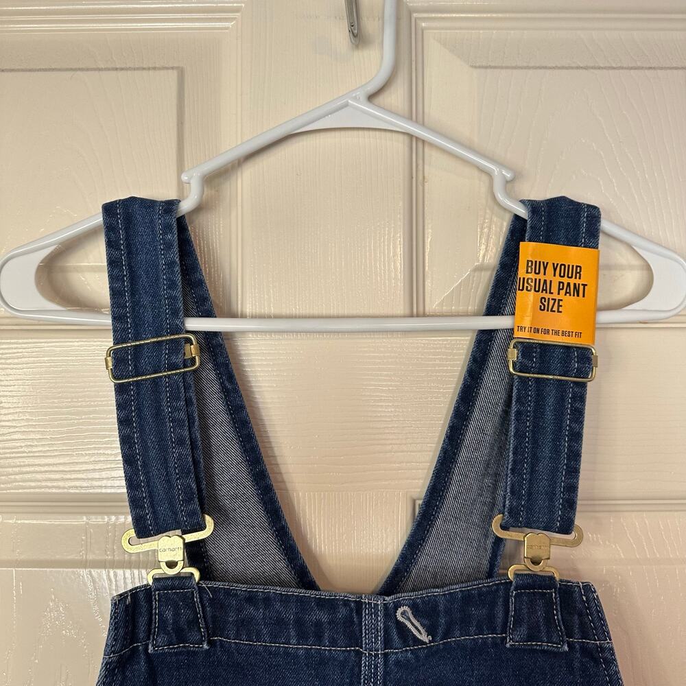 Carhartt NWT Loose Fit Denim Rib Overalls Size 38x34 Workwear Farm Chore Pockets - Picture 4 of 16